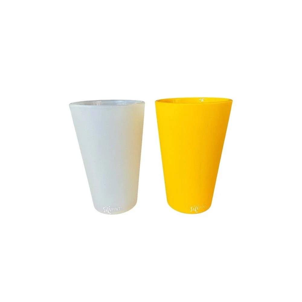 2 Oregon Theme Silipint Tumbler 16 Oz Silicone Unbreakable Beer Glass Yellow